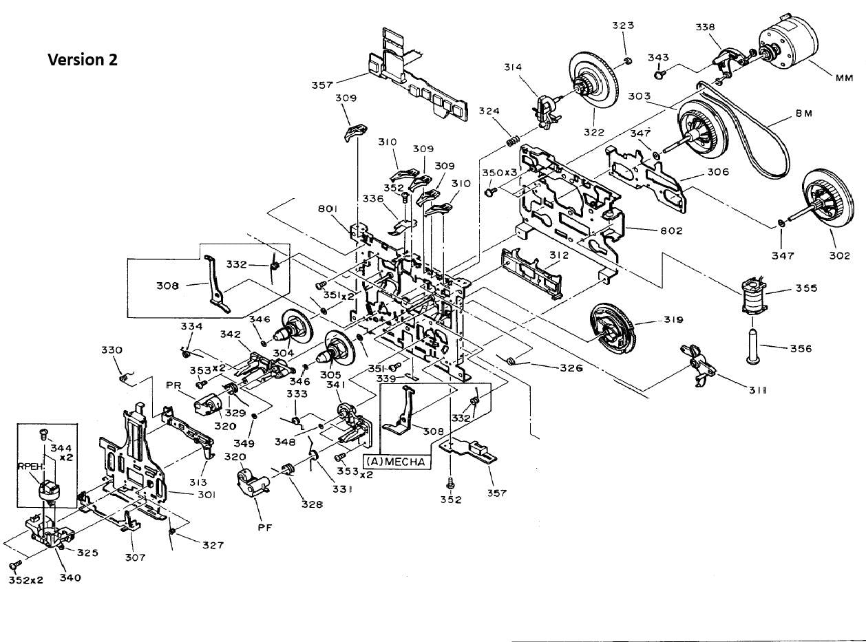 Snarenkit voor dubbel cassettedeck Kenwood KX-W6040