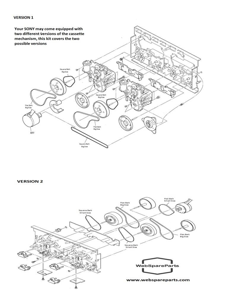 Snarenkit voor cassettedeck Sony HCD-DR4