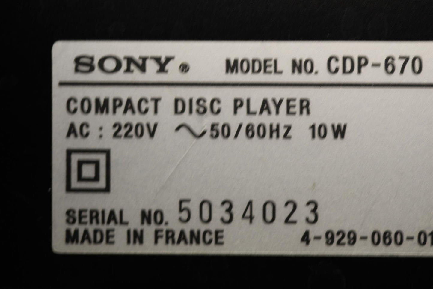Uitwerplade aandrijfriem snaar voor CD speler Sony CDP-670 (EU-Model)