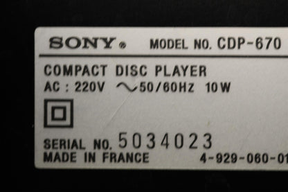 Uitwerplade aandrijfriem snaar voor CD speler Sony CDP-670 (EU-Model)